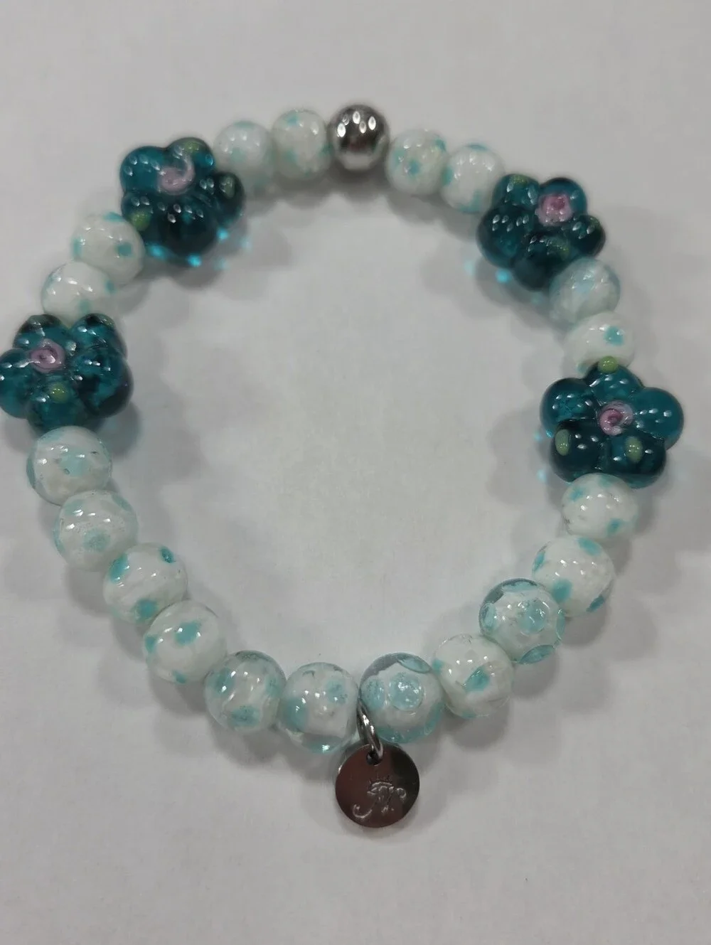 🆕️ NOGU Lagoon Magnolias Firefly Glass Flower Bracelet